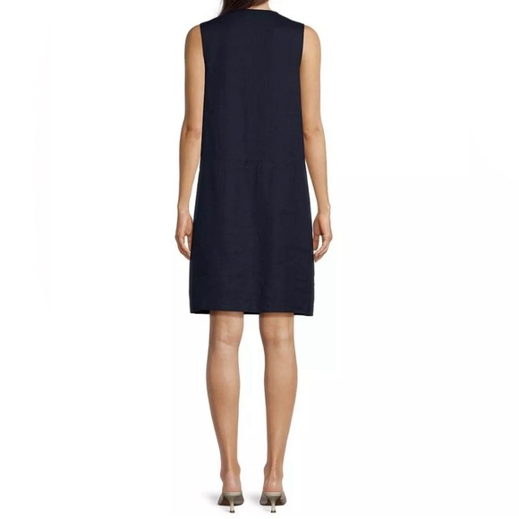 J. McLaughlin Split Round Neck
Blue Linen Dress Size Small - Picture 2 of 10